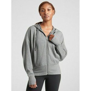 ATHLETA balance sweatshirt hoodie thumbholes modal medium grey heather plus 1X